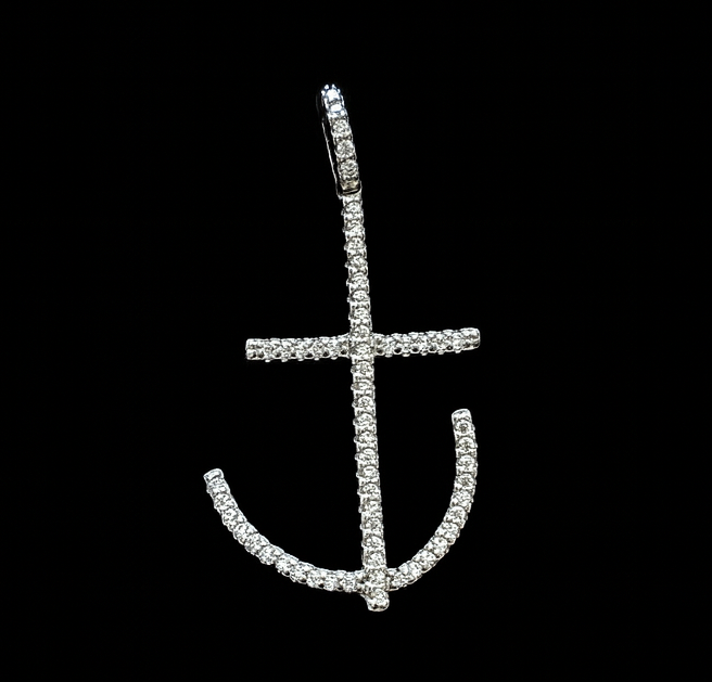 DIJE DE PLATA CON DIAMANTES